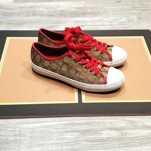 Coach Canvas Red Empire Signature Sneakers